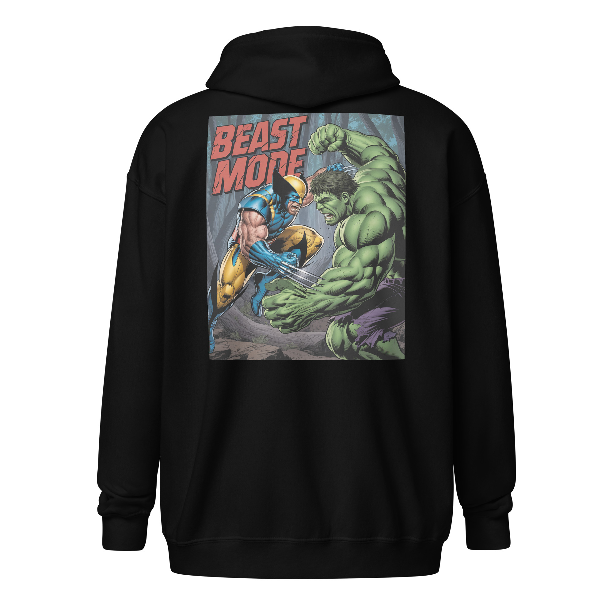 Gym/Casual wear zip up hoodie featuring Wolverine and The Hulk...Beast Mode!
