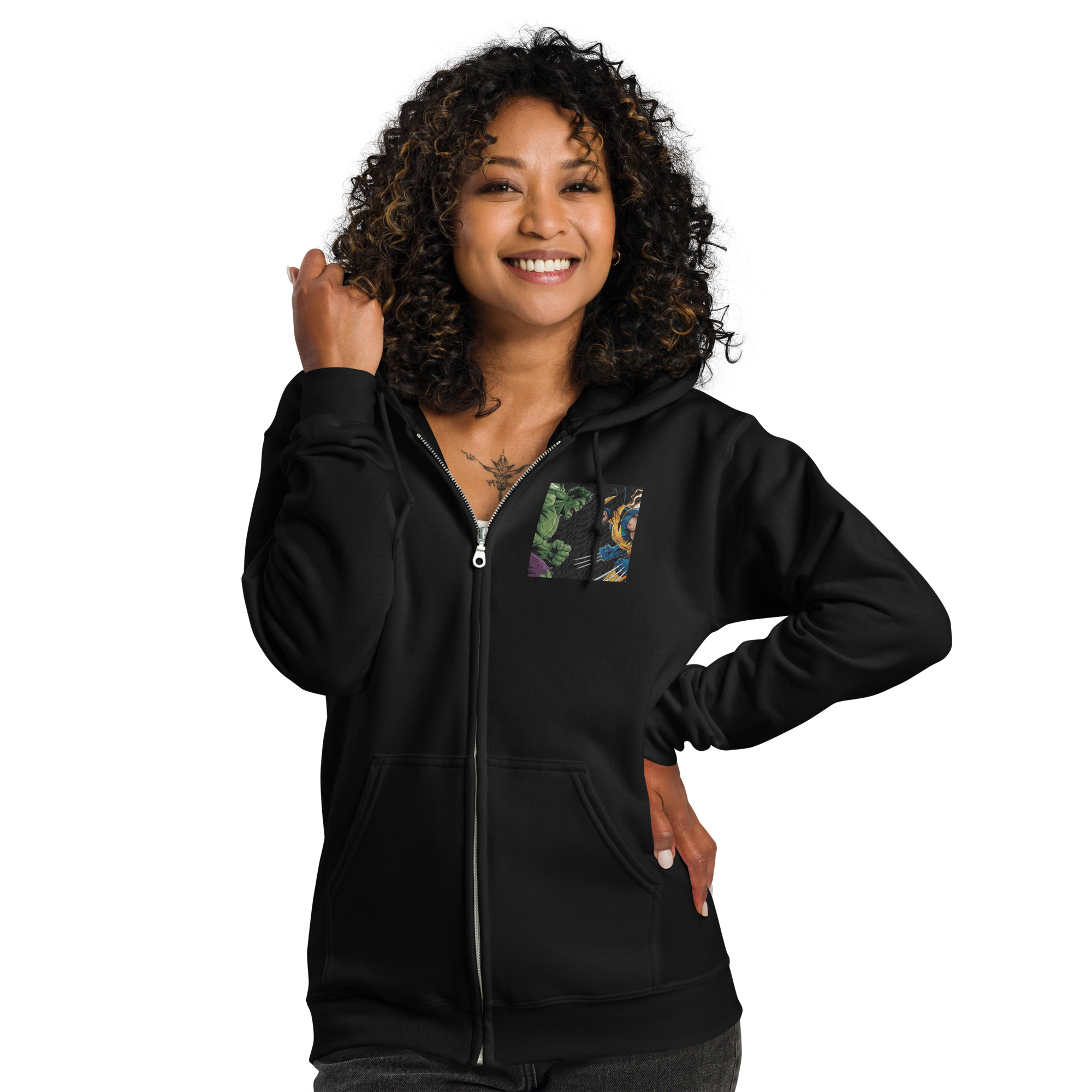 Gym/Casual wear zip up hoodie featuring Wolverine and The Hulk...Beast Mode! - Image 3